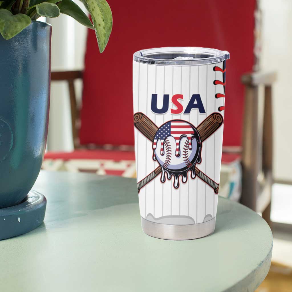 United States 2026 Baseball Custom Tumbler Cup Go USA Drip Style