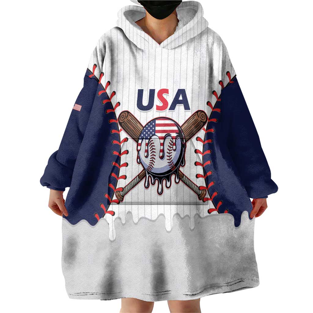 United States 2026 Baseball Custom Wearable Blanket Hoodie Go USA Drip Style