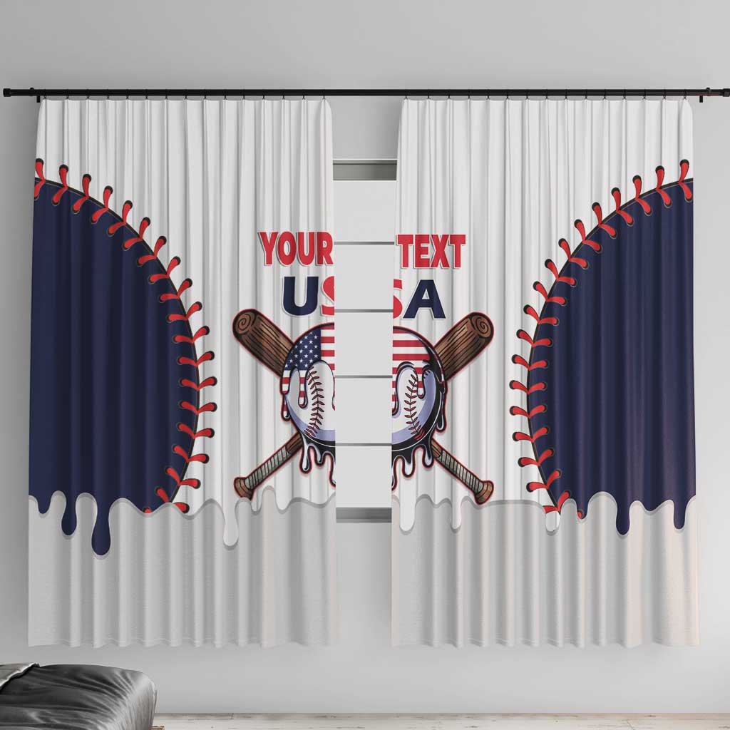 United States 2026 Baseball Custom Window Curtain Go USA Drip Style