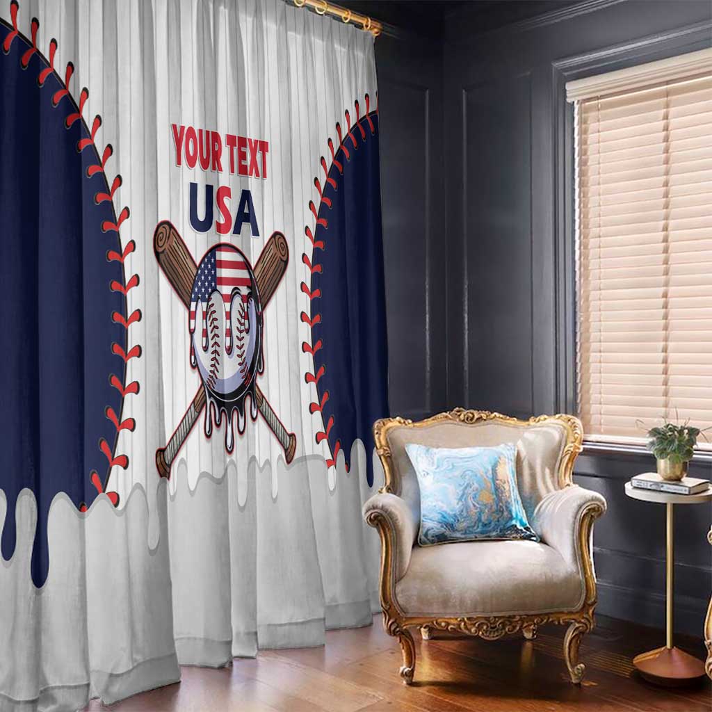 United States 2026 Baseball Custom Window Curtain Go USA Drip Style