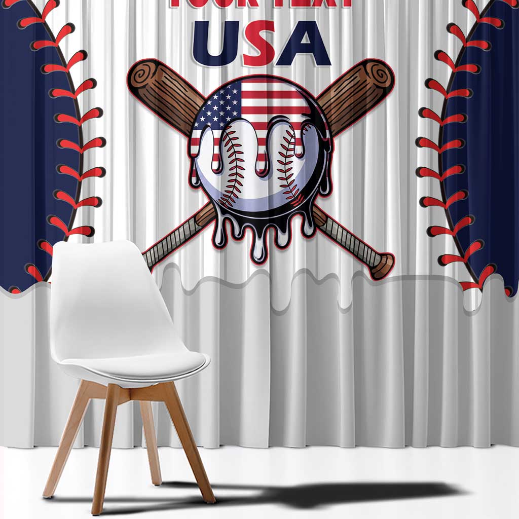 United States 2026 Baseball Custom Window Curtain Go USA Drip Style