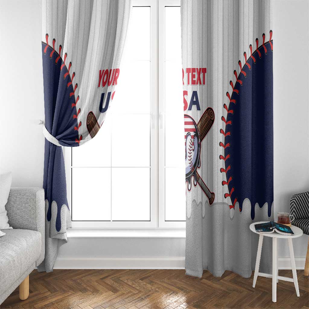 United States 2026 Baseball Custom Window Curtain Go USA Drip Style