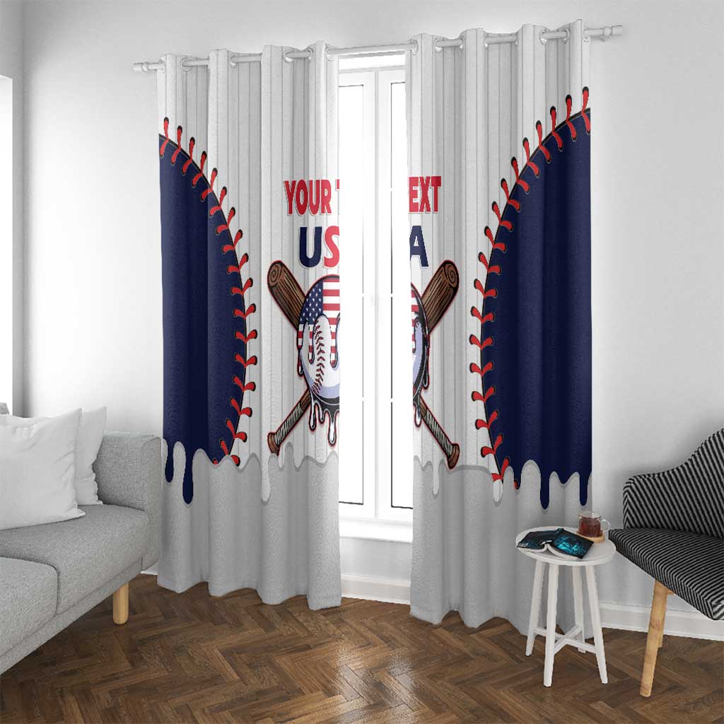 United States 2026 Baseball Custom Window Curtain Go USA Drip Style