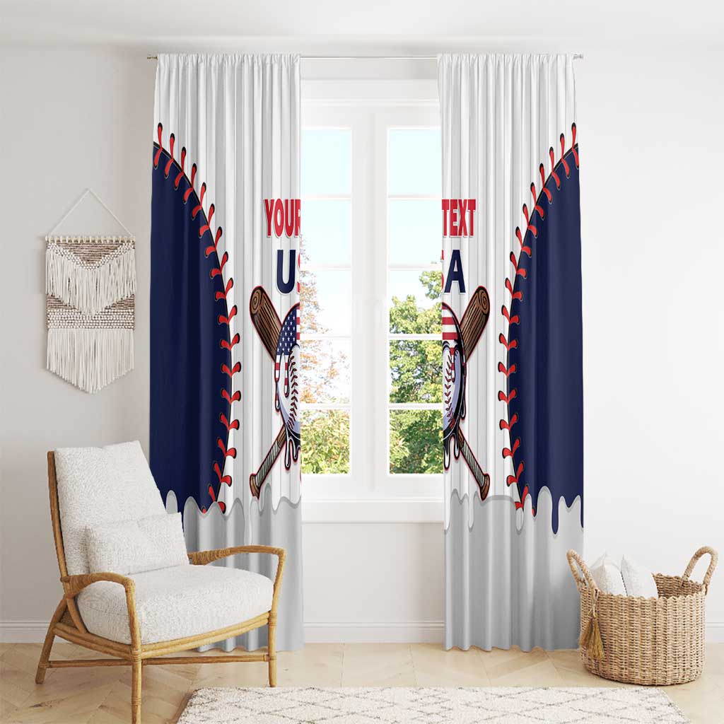 United States 2026 Baseball Custom Window Curtain Go USA Drip Style