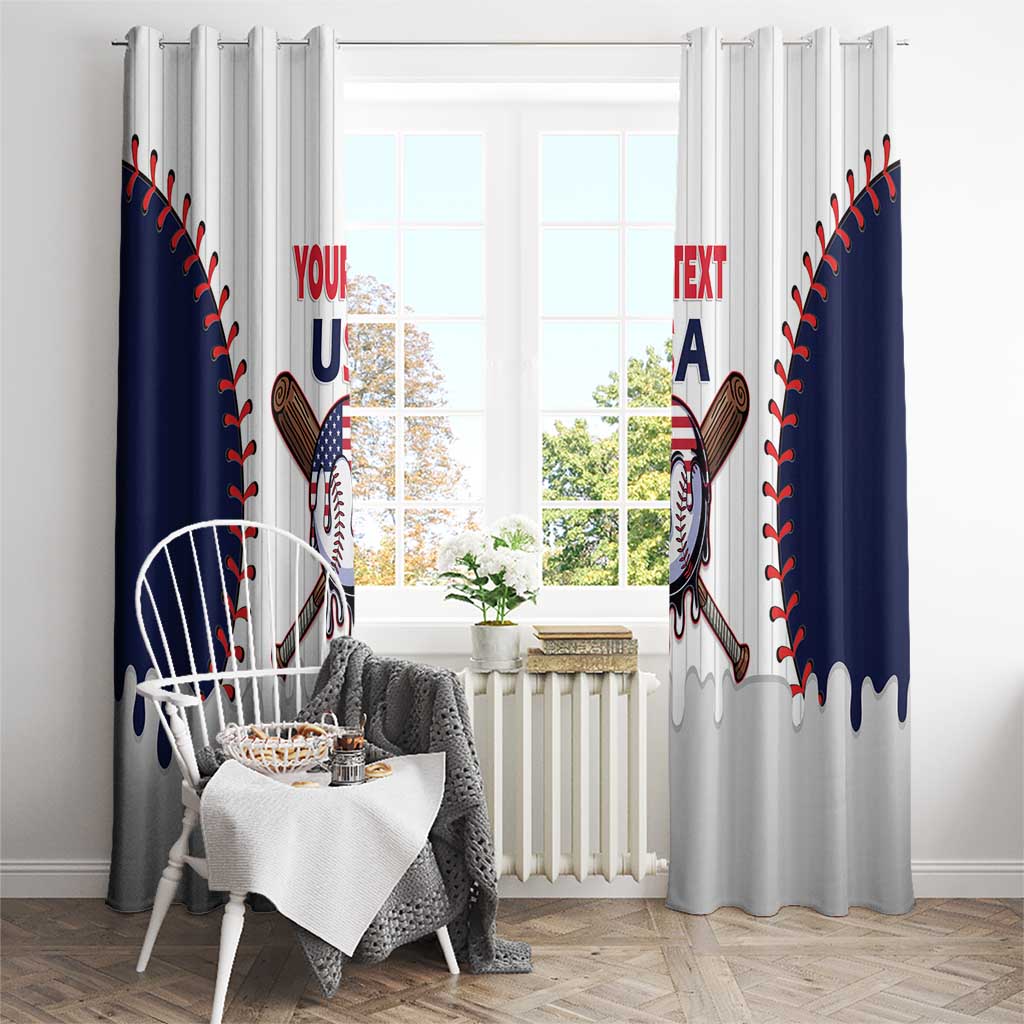 United States 2026 Baseball Custom Window Curtain Go USA Drip Style