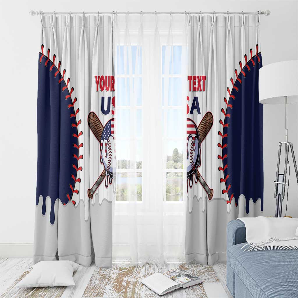 United States 2026 Baseball Custom Window Curtain Go USA Drip Style