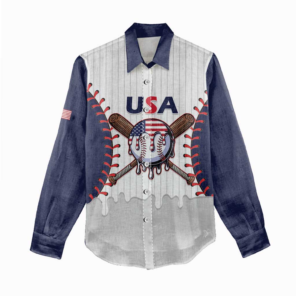 United States 2026 Baseball Custom Women Casual Shirt Go USA Drip Style