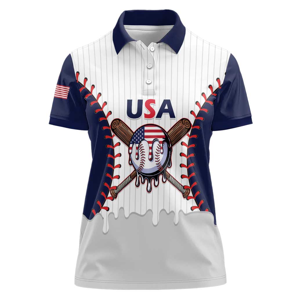United States 2026 Baseball Custom Women Polo Shirt Go USA Drip Style