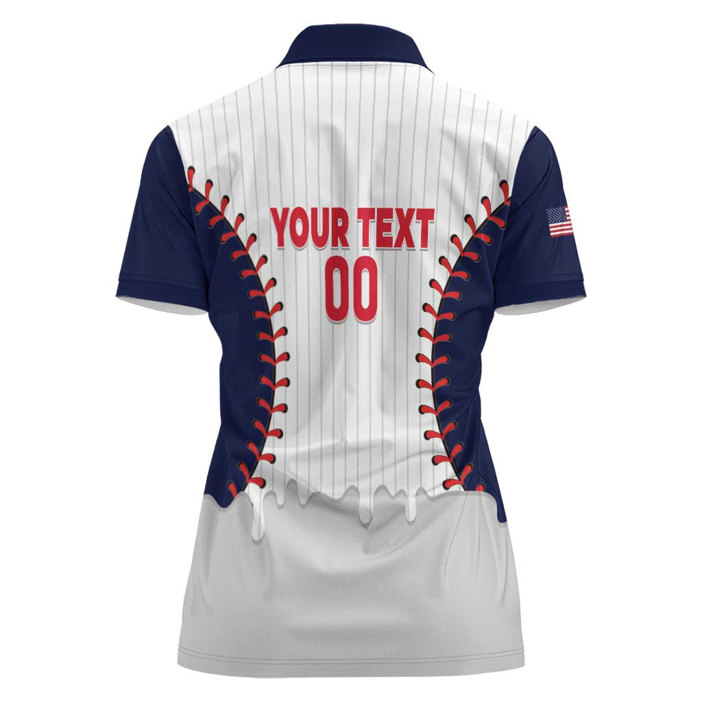 United States 2026 Baseball Custom Women Polo Shirt Go USA Drip Style