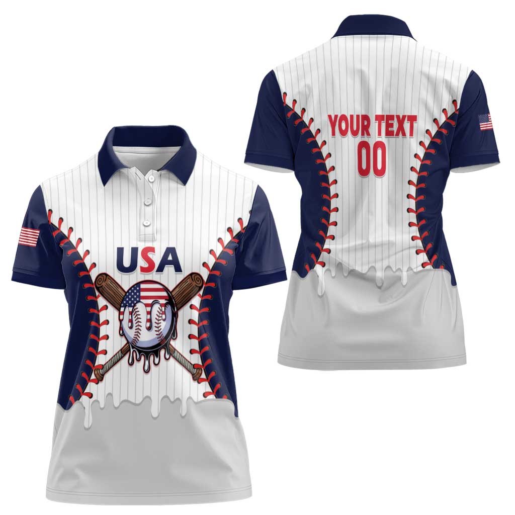 United States 2026 Baseball Custom Women Polo Shirt Go USA Drip Style