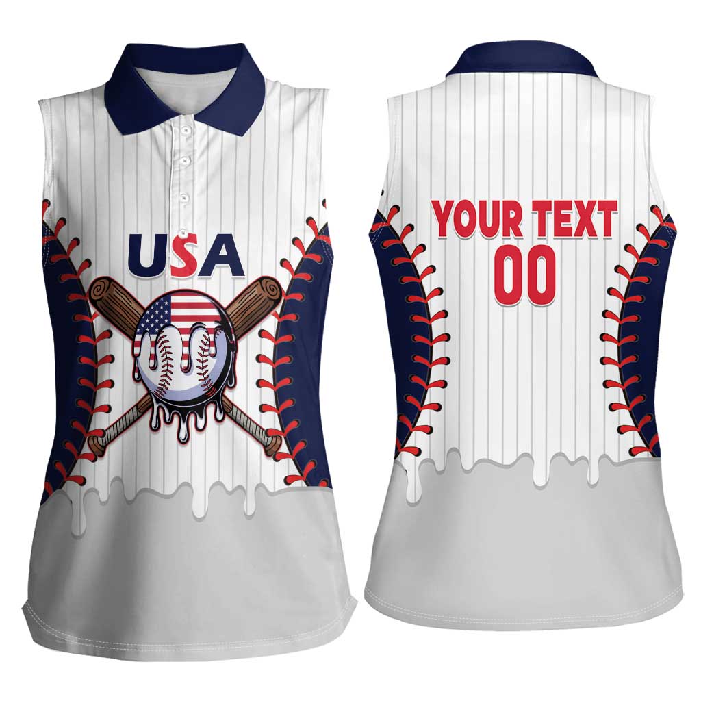 United States 2026 Baseball Custom Women Sleeveless Polo Shirt Go USA Drip Style