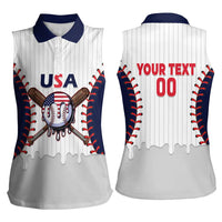 United States 2026 Baseball Custom Women Sleeveless Polo Shirt Go USA Drip Style