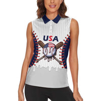 United States 2026 Baseball Custom Women Sleeveless Polo Shirt Go USA Drip Style