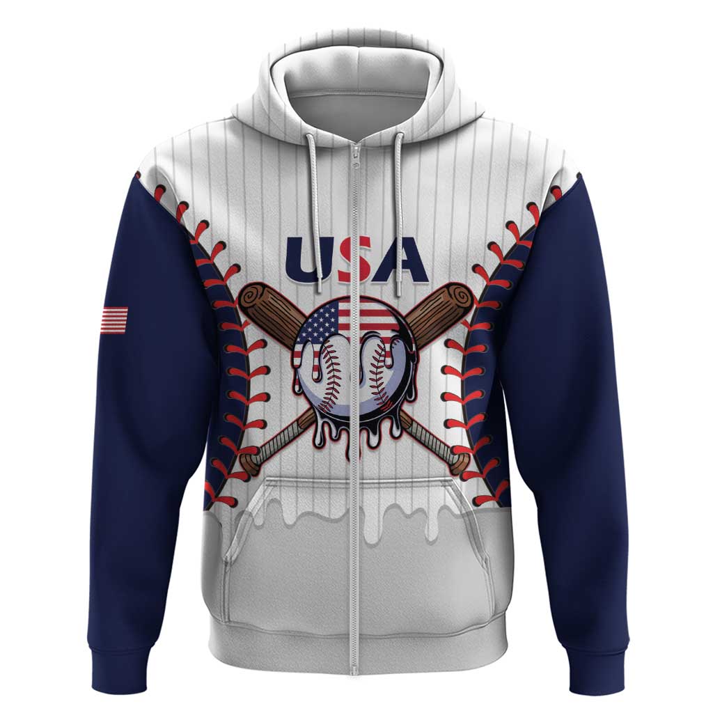 United States 2026 Baseball Custom Zip Hoodie Go USA Drip Style