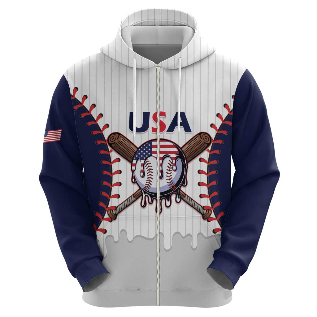 United States 2026 Baseball Custom Zip Hoodie Go USA Drip Style