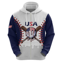 United States 2026 Baseball Custom Zip Hoodie Go USA Drip Style