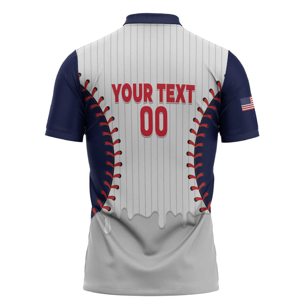 United States 2026 Baseball Custom Zipper Polo Shirt Go USA Drip Style