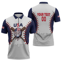 United States 2026 Baseball Custom Zipper Polo Shirt Go USA Drip Style