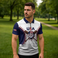 United States 2026 Baseball Custom Zipper Polo Shirt Go USA Drip Style
