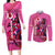 Kentucky Horse Racing Couples Matching Long Sleeve Bodycon Dress and Long Sleeve Button Shirt 151st Anniversary With Roses - Pink Version LT14