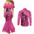 Kentucky Horse Racing Couples Matching Mermaid Dress and Long Sleeve Button Shirt 151st Anniversary With Roses - Pink Version LT14