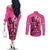 Kentucky Horse Racing Couples Matching Off The Shoulder Long Sleeve Dress and Long Sleeve Button Shirt 151st Anniversary With Roses - Pink Version LT14