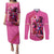 Kentucky Horse Racing Couples Matching Puletasi and Long Sleeve Button Shirt 151st Anniversary With Roses - Pink Version LT14