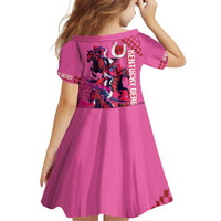 Kentucky Horse Racing Family Matching Off Shoulder Maxi Dress and Hawaiian Shirt 151st Anniversary With Roses - Pink Version LT14