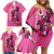 Kentucky Horse Racing Family Matching Off Shoulder Short Dress and Hawaiian Shirt 151st Anniversary With Roses - Pink Version LT14