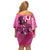 Kentucky Horse Racing Family Matching Off Shoulder Short Dress and Hawaiian Shirt 151st Anniversary With Roses - Pink Version LT14