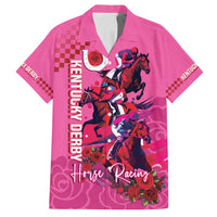 Kentucky Horse Racing Family Matching Puletasi and Hawaiian Shirt 151st Anniversary With Roses - Pink Version LT14