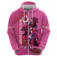 Kentucky Horse Racing Hoodie 151st Anniversary With Roses - Pink Version LT14