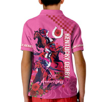 Kentucky Horse Racing Kid Polo Shirt 151st Anniversary With Roses - Pink Version LT14