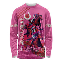 Kentucky Horse Racing Long Sleeve Shirt 151st Anniversary With Roses - Pink Version LT14