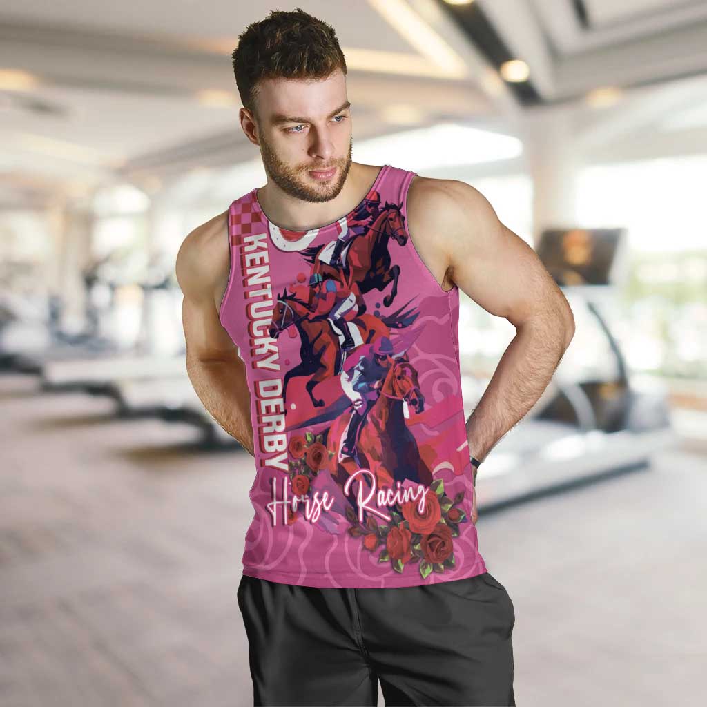 Kentucky Horse Racing Men Tank Top 151st Anniversary With Roses - Pink Version LT14