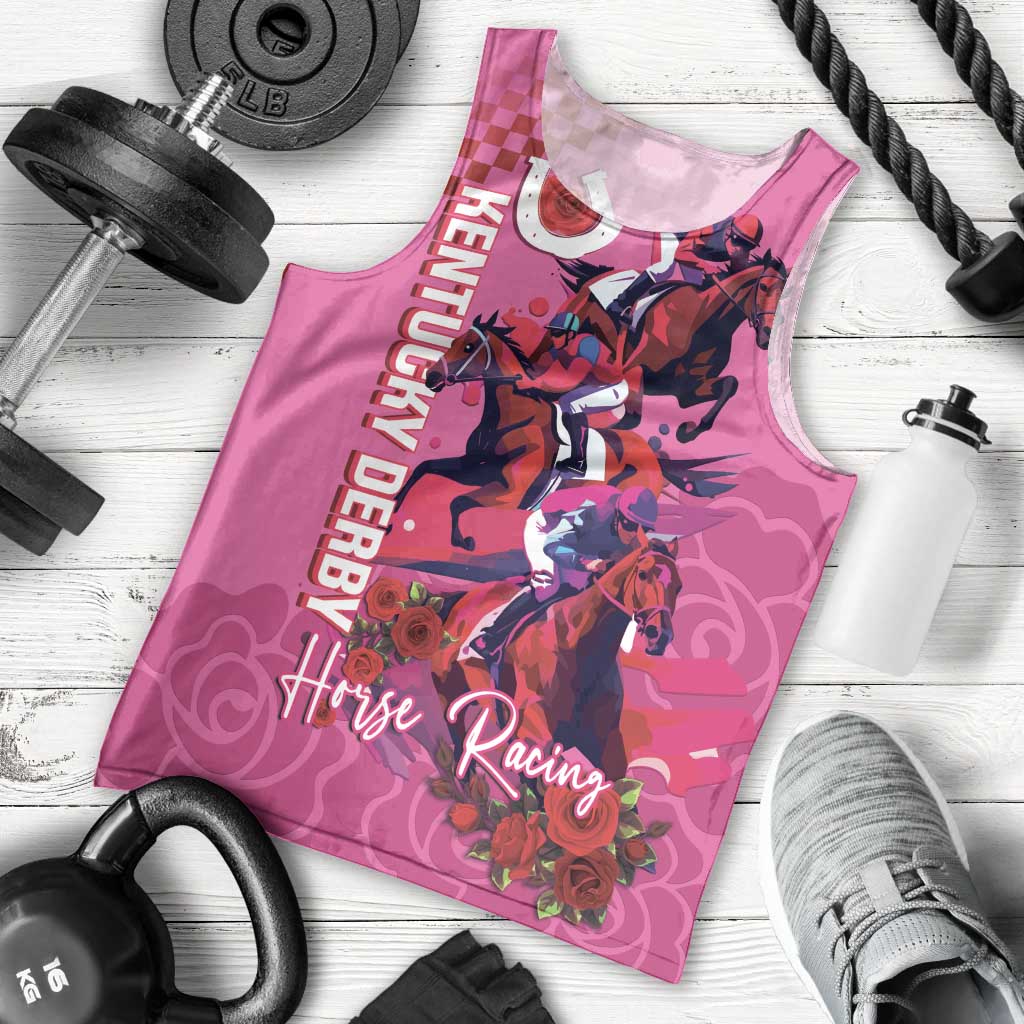 Kentucky Horse Racing Men Tank Top 151st Anniversary With Roses - Pink Version LT14