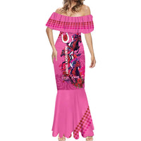 Kentucky Horse Racing Mermaid Dress 151st Anniversary With Roses - Pink Version LT14