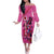 Kentucky Horse Racing Off The Shoulder Long Sleeve Dress 151st Anniversary With Roses - Pink Version LT14