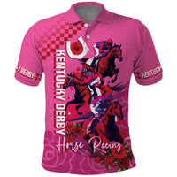 Kentucky Horse Racing Polo Shirt 151st Anniversary With Roses - Pink Version LT14