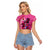 Kentucky Horse Racing Raglan Cropped T Shirt 151st Anniversary With Roses - Pink Version LT14