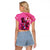 Kentucky Horse Racing Raglan Cropped T Shirt 151st Anniversary With Roses - Pink Version LT14