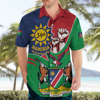 Namibia Independence Day Hawaiian Shirt Coat Of Arms Curve Style - Wonder Print Shop