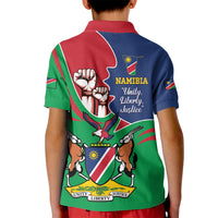 Namibia Independence Day Kid Polo Shirt Coat Of Arms Curve Style - Wonder Print Shop