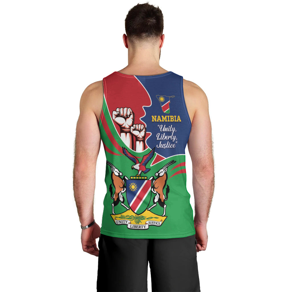 Namibia Independence Day Men Tank Top Coat Of Arms Curve Style - Wonder Print Shop
