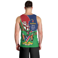 Namibia Independence Day Men Tank Top Coat Of Arms Curve Style - Wonder Print Shop