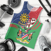 Namibia Independence Day Men Tank Top Coat Of Arms Curve Style - Wonder Print Shop