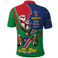 Namibia Independence Day Polo Shirt Coat Of Arms Curve Style - Wonder Print Shop