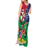 Namibia Independence Day Tank Maxi Dress Coat Of Arms Curve Style - Wonder Print Shop
