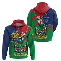 Namibia Independence Day Zip Hoodie Coat Of Arms Curve Style - Wonder Print Shop