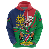 Namibia Independence Day Zip Hoodie Coat Of Arms Curve Style - Wonder Print Shop